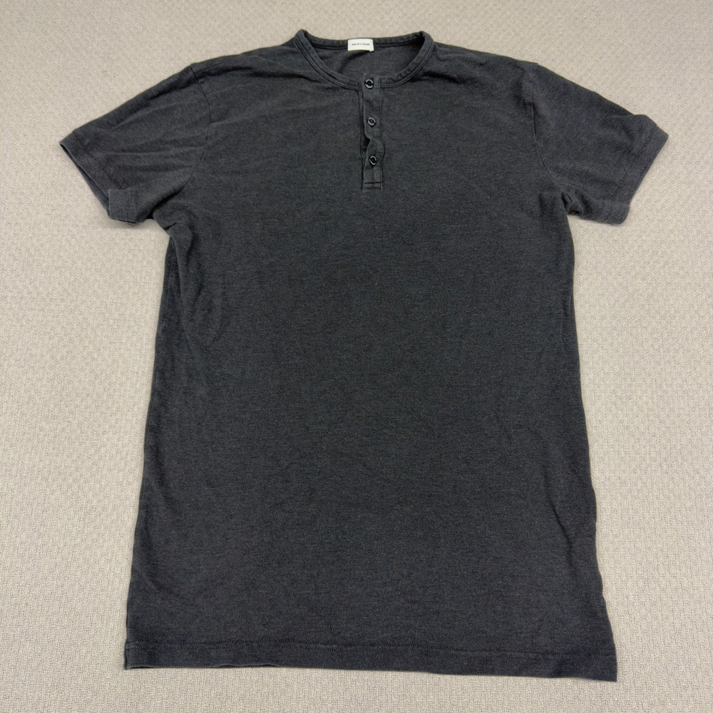 Son of a Tailor Henley Shirt Mens Small Black Supima Cotton Knit Tee Copenhagen